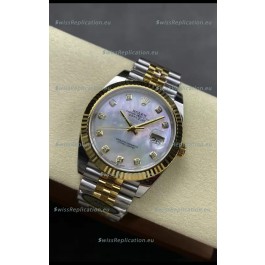 Rolex Datejust M126333 41MM ETA3235 72 Hours Power Pearl Dial Jubilee 1:1 Mirror Replica Yellow Gold 904L Steel