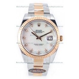 Rolex Datejust M126333 41MM ETA3235 72 Hours Power Pearl Dial Oyster 1:1 Mirror Replica Rose Gold 904L Steel