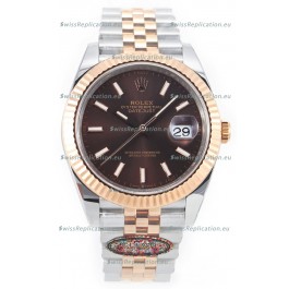 Rolex Datejust M126333 41MM ETA3235 72 Hours Power Brown Dial Jubilee 1:1 Mirror Replica Rose Gold 904L Steel