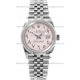 Rolex Datejust M126234 36MM ETA3235 Pink Arabic Dial - 904L Steel Casing 