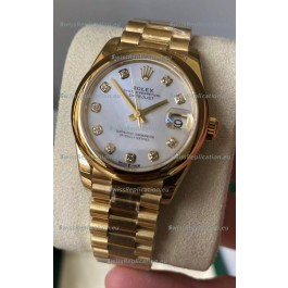 Rolex Datejust M278248 31MM Swiss Replica in Gold - White Pearl Dial 1:1 Mirror Quality 