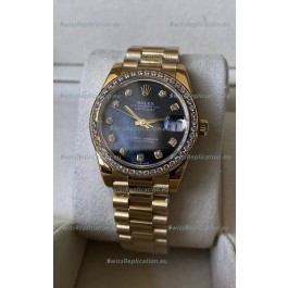 Rolex Datejust M278248 31MM Swiss Replica in Gold - Blue Pearl Dial 1:1 Mirror Quality
