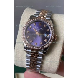 Rolex Datejust M278381RBR 31MM Swiss Replica Two Tone Rose Gold - Blue Dial 1:1 Mirror Quality
