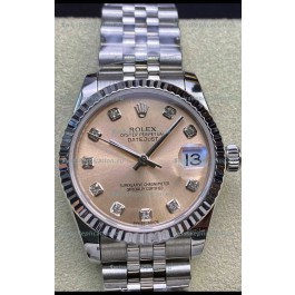 Rolex Datejust 31MM Swiss 1:1 Mirror Replica in 904L Steel - Champange Dial