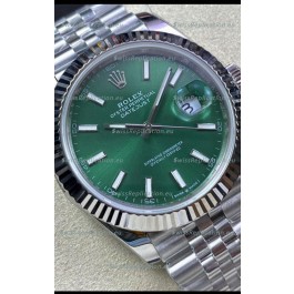 Rolex Datejust 41MM 126334 Swiss Replica in 904L Steel in Green Dial - 1:1 Mirror Replica