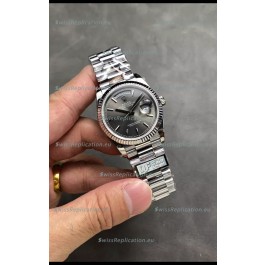 Rolex Day Date Super Clone Stainless Steel Grey Dial Watch 36MM - 1:1 Mirror Quality