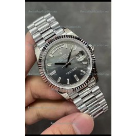 Rolex Day Date Presidential Stainless Steel Grey Pearl Dial Watch 40MM - 1:1 Mirror Quality