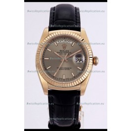 Rolex Day Date Rose Gold 904L Steel Casing Watch in Gold Dial 36MM - 1:1 Mirror Quality