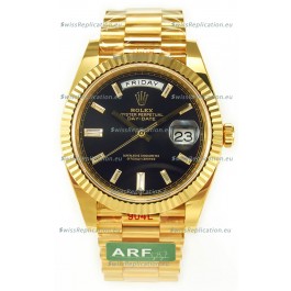 Rolex Day Date Presidential 18K Yellow Gold Watch 40MM - Black Dial 1:1 Mirror Quality
