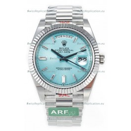 Rolex Day Date 904L Stainless Steel Tiffany Blue Diamonds Dial Watch 40MM - 1:1 Mirror Quality