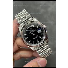 Rolex Day Date Presidential Stainless Steel Black Dial Watch 40MM - 1:1 Mirror Quality