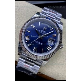 Rolex Day Date Presidential Stainless Steel Navy Blue Dial Watch 40MM - 1:1 Mirror Quality