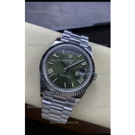 Rolex Day Date Presidential Stainless Steel Green Dial Watch 40MM - 1:1 Mirror Quality