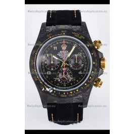 Rolex Daytona Super Clone DiW Avia Grey Carbon Edition Watch - Forged Carbon Casing Black Strap 1:1 Mirror Replica