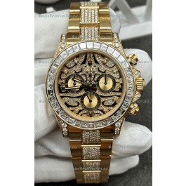 Rolex Cosmograph Daytona "Eye of the Tiger" Edition in 904L Yellow Gold 1:1 Mirror Replica Watch