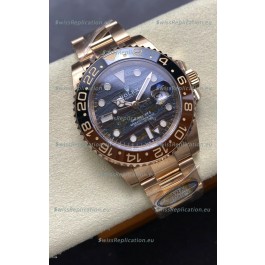 Rolex GMT Masters II Super Clone 126715CHNR Rose Gold Tiger Iron Dial Swiss Replica Watch