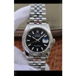 Rolex Datejust 36MM ETA-3135 Movement Swiss Replica in 904L Steel in Black Dial 