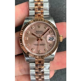 Rolex Datejust 31MM ETA-2671 Movement Swiss Replica in 904L Two Tone Rose Gold in Gold Dial