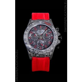 Rolex Daytona DiW Edition "All Black/Red" Forged Cabon Casing 1:1 Mirror Replica