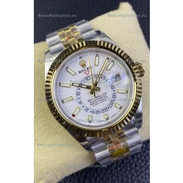 Rolex Sky-Dweller REF# M336933 White Dial Watch in Yellow Gold 904L Steel Case 1:1 Mirror Replica
