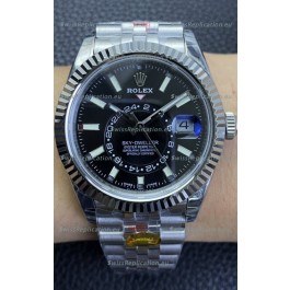 Rolex Sky-Dweller REF# M326934 Black Dial Watch in 904L Steel Case 1:1 Mirror Replica