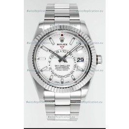 Rolex Sky-Dweller REF #m336934 White Dial Watch in 904L Steel Case - Super Clone Watch