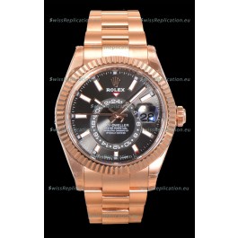 Rolex Sky-Dweller REF# 336235 Slate Dial Watch in Rose Gold 904L Steel Case 1:1 Mirror Replica