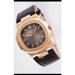 Patek Philippe Nautilus 5711/1R 1 1:1 Mirror Replica Watch in Brown Dial Rose Gold