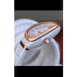 Bvlgari Serpenti Edition White Ceramic Replica Watch in 1:1 Mirror Quality 