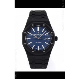 Audemars Piguet Royal Oak PVD Coated Swiss Replica Watch 3120 Swiss Movement - Blue Dial 