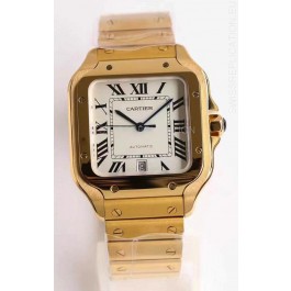 Cartier Santos De Cartier XL 1:1 Yellow Gold Casing Swiss Replica Watch 40MM