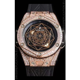 Hublot Big Bang Sang Bleu 45MM Stainless Steel Diamonds Edition Swiss Replica Watch