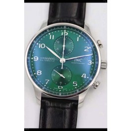 IWC Portuguese Chronograph Swiss Replica Watch in Steel Case - 1:1 Mirror Replica Edition