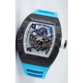 Richard Mille RM055 Forged Carbon Casing 1:1 Mirror Replica Watch in Blue Strap 
