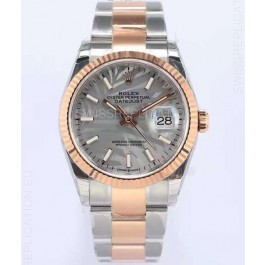 Rolex Datejust Palm Motif Dial 36MM Cal.3135 Movement Swiss Replica Watch in 904L Two Tone Casing