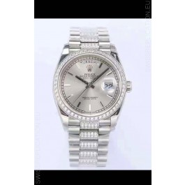 Rolex Day Date Presidential 904L Steel 36MM - Steel Dial 1:1 Mirror Quality Watch