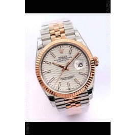 Rolex Datejust Fluted-Motif Dial 41MM Cal.3135 Movement Swiss Replica Watch in 904L Two Tone Casing