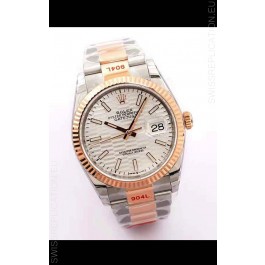 Rolex Datejust Fluted-Motif Dial 41MM Cal.3135 Movement Swiss Replica Watch in 904L Two Tone Casing