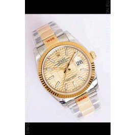 Rolex Datejust Fluted-Motif Dial 41MM Cal.3135 Movement Swiss Replica Watch in 904L Two Tone Casing