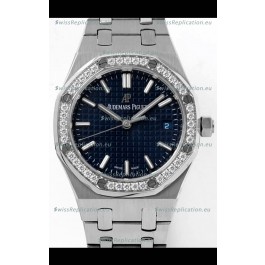 Audemars Piguet Royal Oak Swiss Automatic 34MM Swiss Watch Blue Dial - 1:1 Mirror Replica Edition