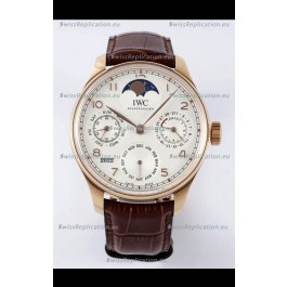 IWC Portuguese Perpetual Calendar Rose Gold Swiss Replica Watch REF. IW503302