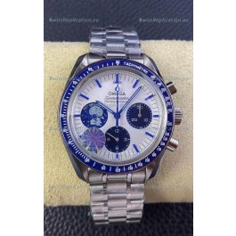 Omega Speedmaster Silver Snoopy 1:1 Replica (Rotating Globe and Snoopy at Rear)
