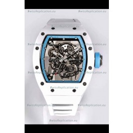 Richard Mille RM055 White Ceramic Casing 1:1 Mirror Replica Watch in White Strap