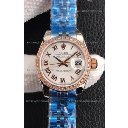 Rolex Datejust Ladies 28MM Cal.3135 Movement Swiss Replica in 904L Steel White Dial 