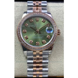 Rolex Datejust 278383 31MM Swiss Replica in 904L Steel in Green Dial - 1:1 Mirror Replica