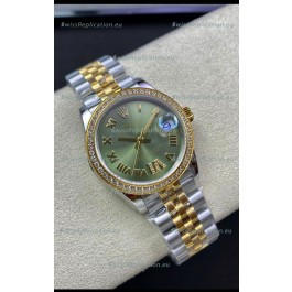 Rolex Datejust M278383RBR 31MM Swiss Replica in 904L Steel 2 Tone Yellow Gold Green Dial 1:1 Quality