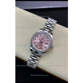 Rolex Datejust 279139 28MM Swiss Replica in 904L Steel in Pink Dial - 1:1 Mirror Replica