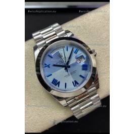 Rolex Day Date M228206-0001 904L Steel 40MM - Ice Blue Dial 1:1 Mirror Replica