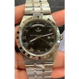 Tudor Royal Edition Watch - 1:1 Mirror Replica in Steel Casing - Black Roman Dial 