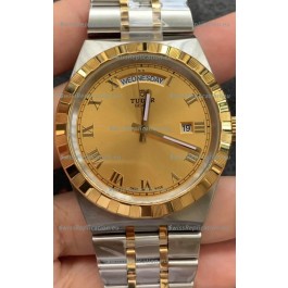 Tudor Royal Edition Watch - 1:1 Mirror Replica in Two Tone Casing - Gold Roman Dial